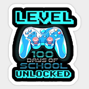 Level 100 Days Of School Unlocked Boys Girls Kids Video Game Sticker